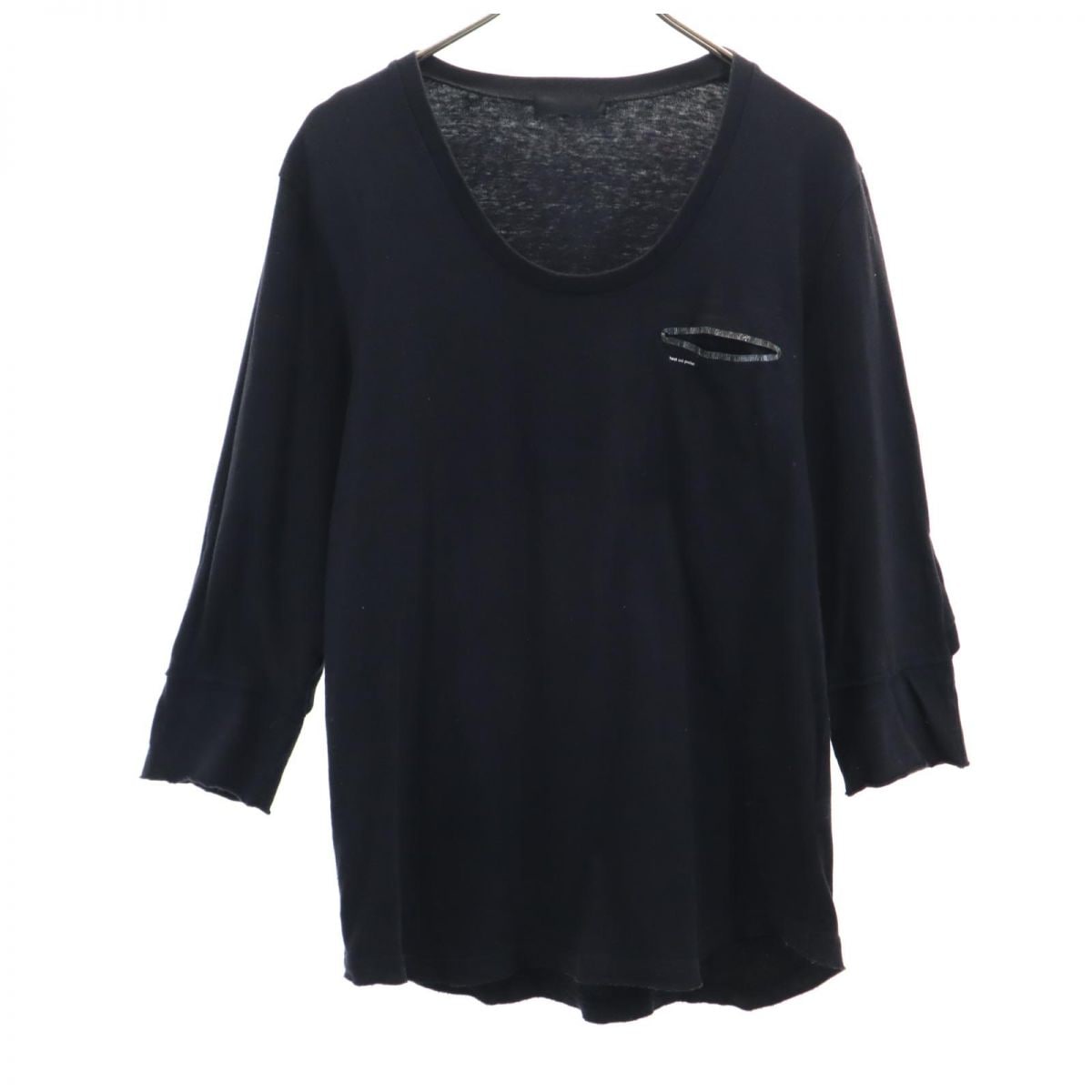 日本製 7分袖 Tシャツ 2 黒 ロンT メンズTシャツ