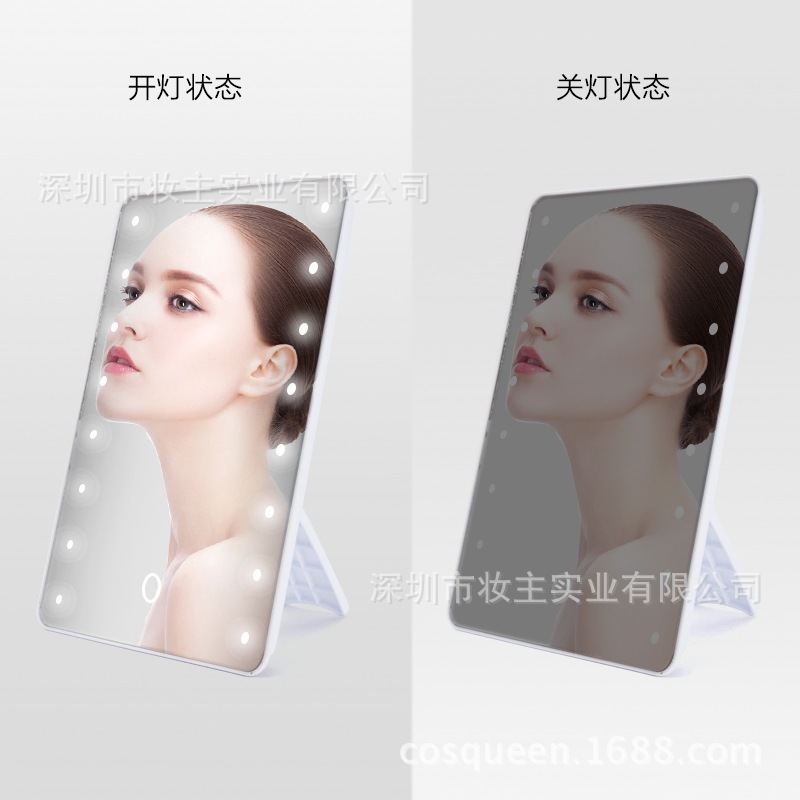 寝室化粧镜デスクトップ家庭用ライト付き発光タッチデスクトップ美容镜デスクトップledミュラ