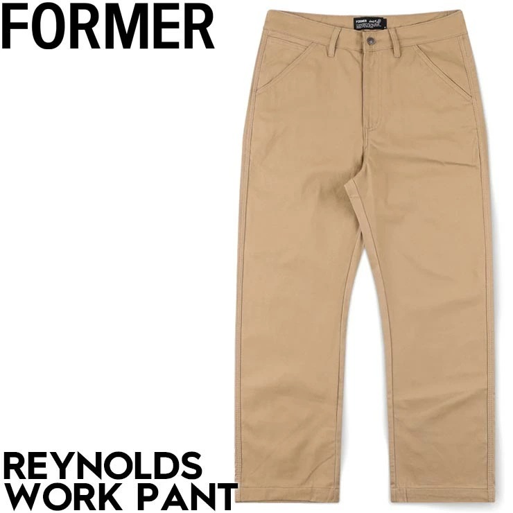 FORMER フォーマー REYNOLDS WORK PANT ワークパンツ メンズ バギーフィット デーンレイノルズ ワイドシルエット コットンツイル カーキ FPA-25213 25HO KHAK