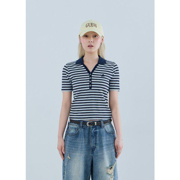 YQ2K2471 女性ストライプカラーTシャツ