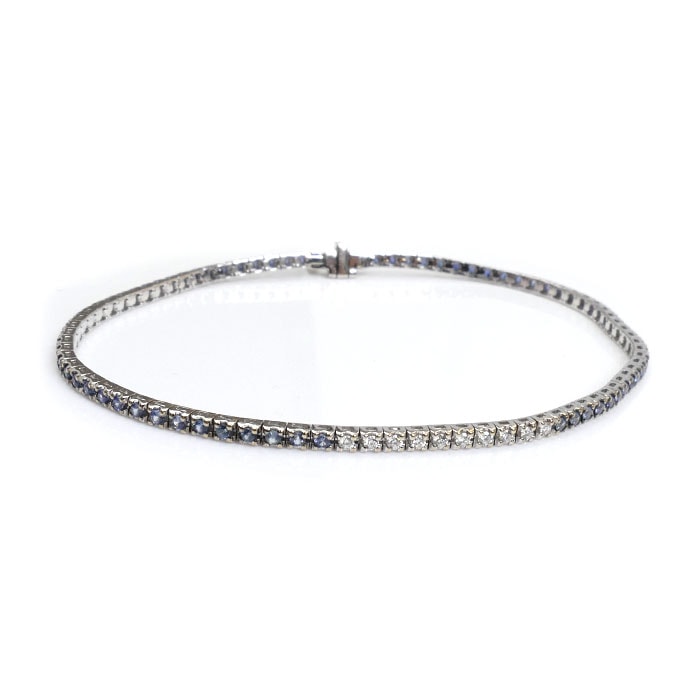 Damiani ダミアーニ K18WG ホワイトゴールド タイムレス クラッシコ アイスバーグ ブレスレット 20089703 サファイア ダイヤモンド 6.9g 19cm レディース 中古 美品