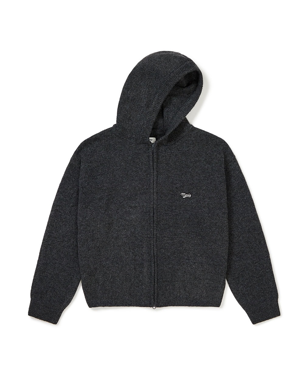 【MMLG】 MELANGE KNIT HOOD ZIPUP : 2 COLOR