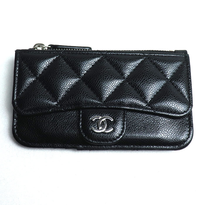 CHANEL シャネル クラシック ライン カードケース コインケース ブラック AP2570 レディース 中古