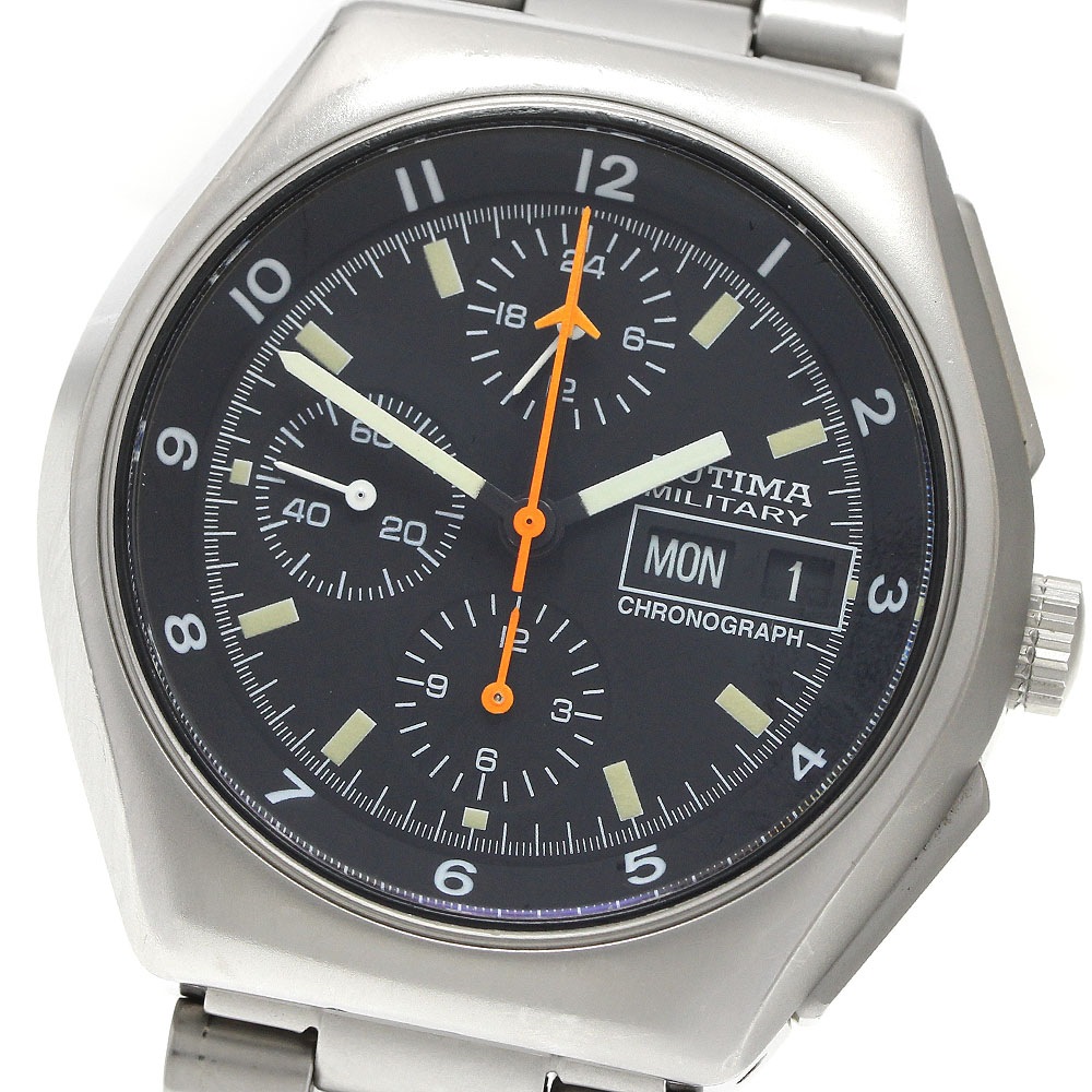 チュチマ TUTIMA 798-02 ミリタリー クロノグラフ デイデイト 自動巻き メンズ 良品 _947270【中古】