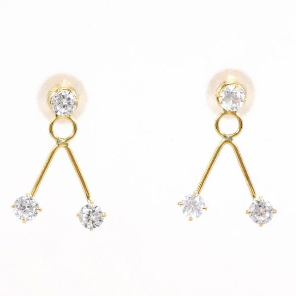 K18 YG イエローゴールド ピアス ジルコニア 総重量約0.5g ジュエリー 中古