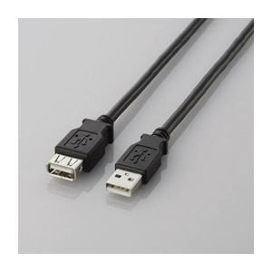 (まとめ)エレコム USB2.0延長ケーブル(A-A延長タイプ) U2C-E20BK(×5セット)