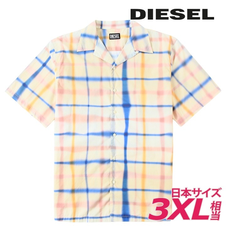 半袖シャツ メンズ S-FRANK-CHECK チェック柄 オーバルDワンポイント刺繍 die-m-t-g4-135