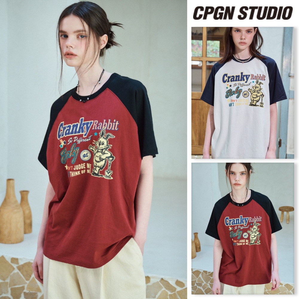 【CPGN STUDIO】 Peaky Rabbit Raglan Short Sleeve Tee