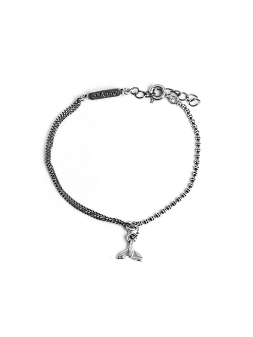 【HARANG】 HR 274B_Whale Tail Half &Half Double Chain Bracelet [Ball] 正規品