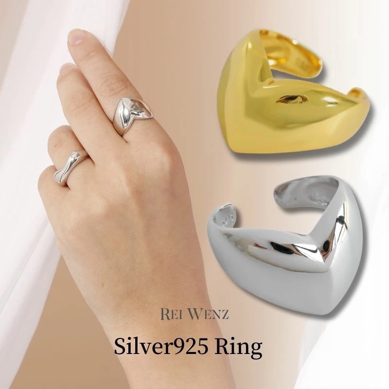 【高品質Silver925】指輪 レディース 太い 幅広 幅太 ハート ボールド ゴールド シルバー インスタ ブローガー ゴツイ シンプル おしゃれ プレゼント