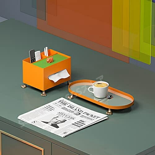 多機能リモコン収納 ティッシュボックス デ 化粧品 小物鍵 腕時計 リングなどデスク収納 メタルアート ファッション 5,793円