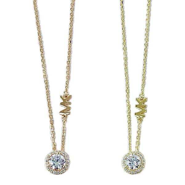 マイケルコース キュービックジルコニア レディース ネックレス チェーン ローズゴールド イエローゴールド 女性 娘 友達 彼女 姪っ子 母親 記念日 誕生日 選べる2カラー ポイント消化 13,962円