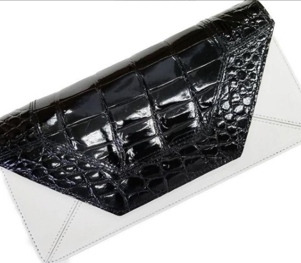 CROCODILE DS-001 DRESS CLOSET クロコダイル ドレスクローゼット クラッチバッグ/セカンドバッグ クロコダイル革/レザー 艶有ブラック/ホワイト/ゴールド