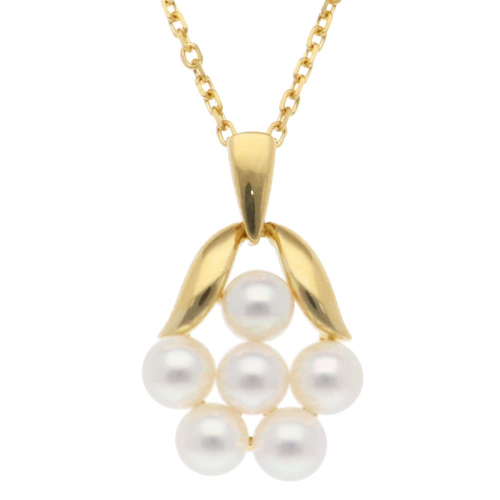 ミキモト ネックレス 18金 K18イエローゴールド パール MIKIMOTO 中古 美品