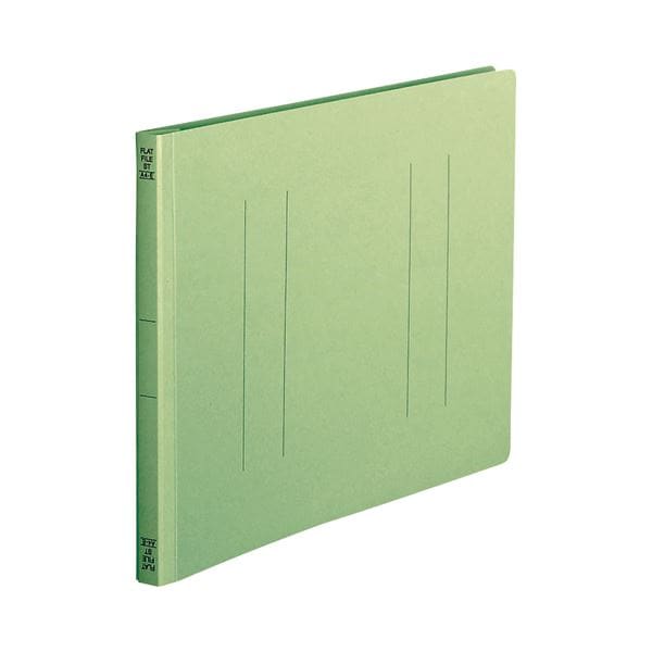 （まとめ） TANOSEE フラットファイル（スタンダードカラー） A4ヨコ 150枚収容 背幅18mm 緑 1パック（10冊） 10セット