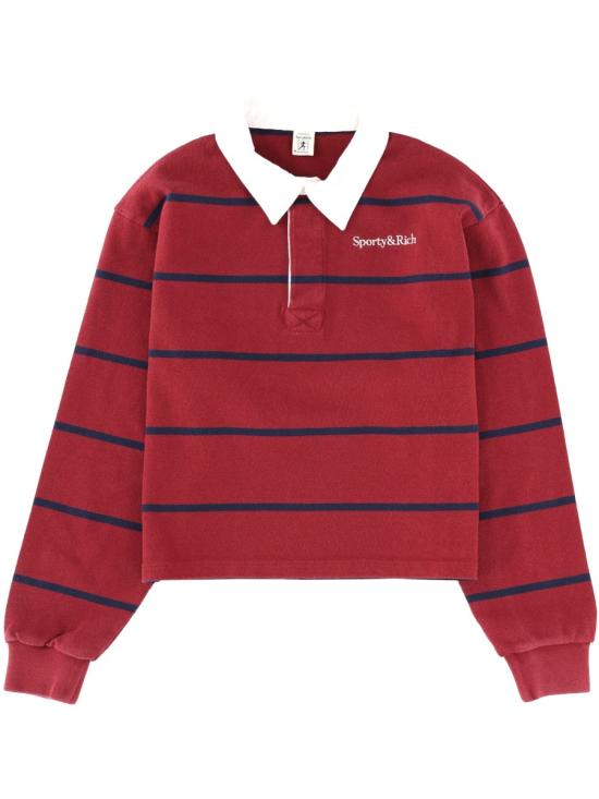 SPORTY & RICH Men Polo Shirts ST00862300RE40 MERLOT WHITE DARKNAVY MULTICOLOUR