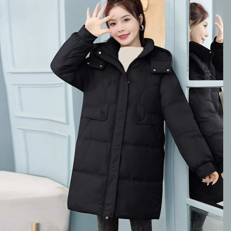 ロングコート レディース 冬 大きいサイズ ベンチコート フード付き コート ダウンジャケット ダウンコート ポケット 着痩せ 無地 ロング丈 ボリューム アウター 帽子付き 防寒着 冬服 軽量 防寒