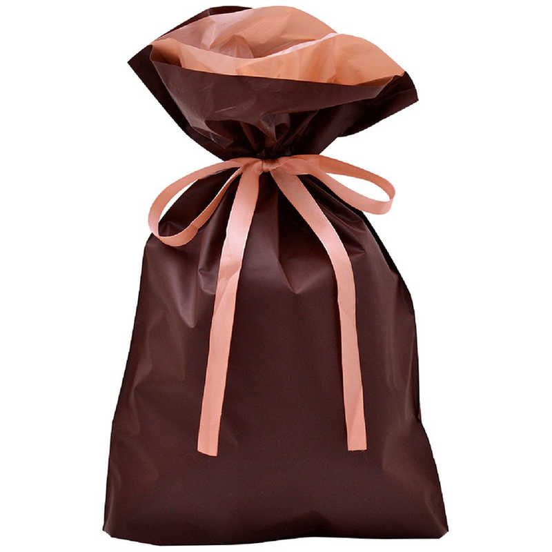 ササガワ　巾着袋 ブラウン 240×360＋120 50P　503461