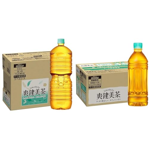 【セット買い】【Amazon.co.jp限定】CCL 爽健美茶ラベルレス2LPET×8本 + コカ・コーラ 爽健美茶 ラベルレス 500ml ×24本