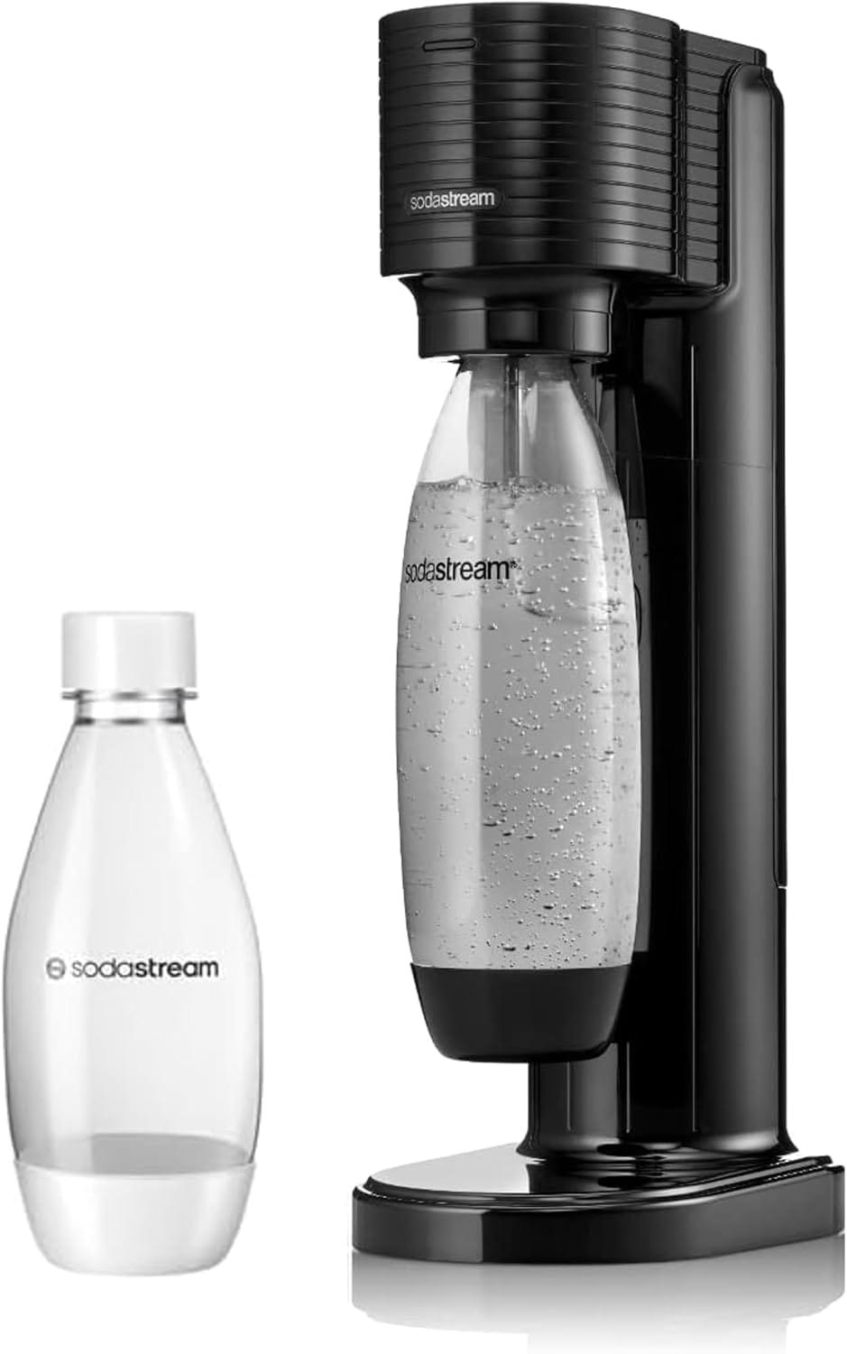 ソーダストリーム GAIA(ガイア) スターターキット+0.5Lボトル ブラック マシン本体 60Lガス1本 ボトル2本 (0.5L&1.0L) のセット 炭酸水メーカー 電源不要 カートリッジ不要