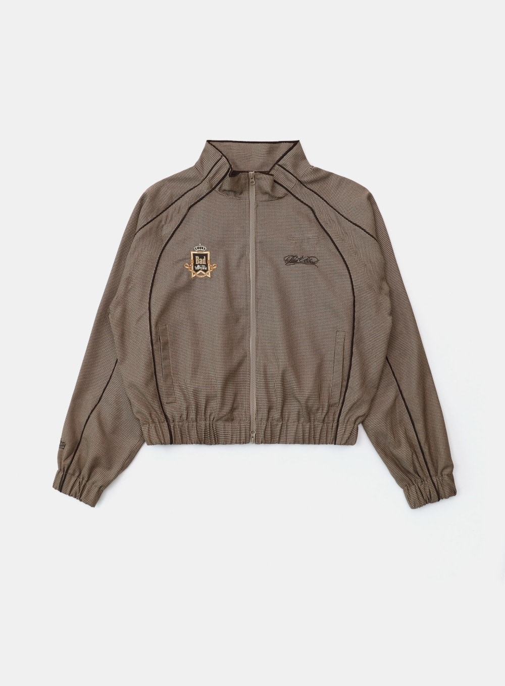 【BADBLOOD】 ROYAL CLASSIC HOUNDS-TOOTH TRACK ZIP-UP : BROWN