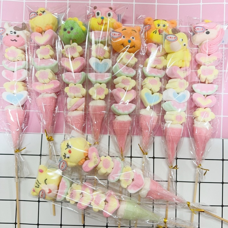 マシュマロとひょうたんを混ぜた漫画ソフトキャンディ 30g バルクスナックロリポップ