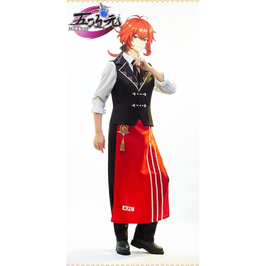 【品質良い 大好評中】猫と三丁目　原神　コスプレ　ディルック KFC ver　衣装　ウィッグ　追加可