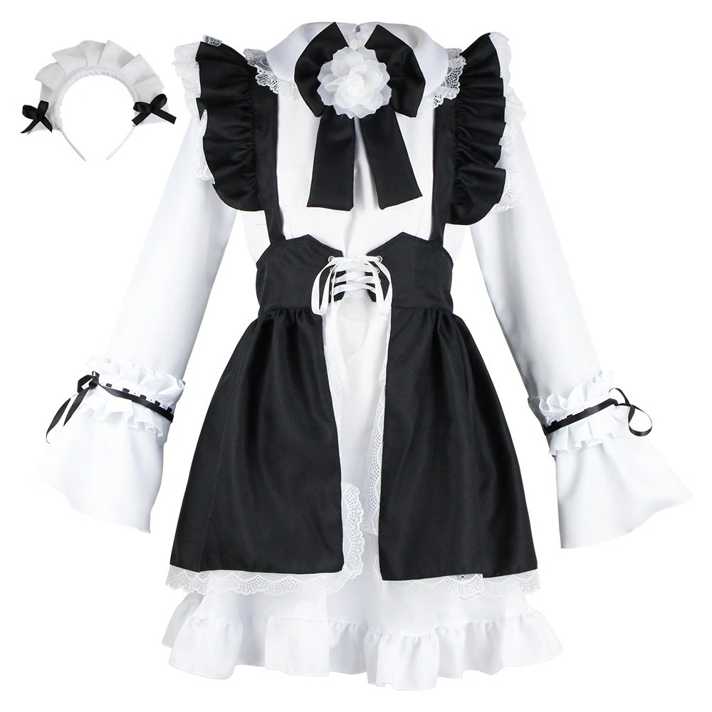 K1235メイド服cos服女装日系ロリータかわいい男僕コスプレ二次元アニメショー服