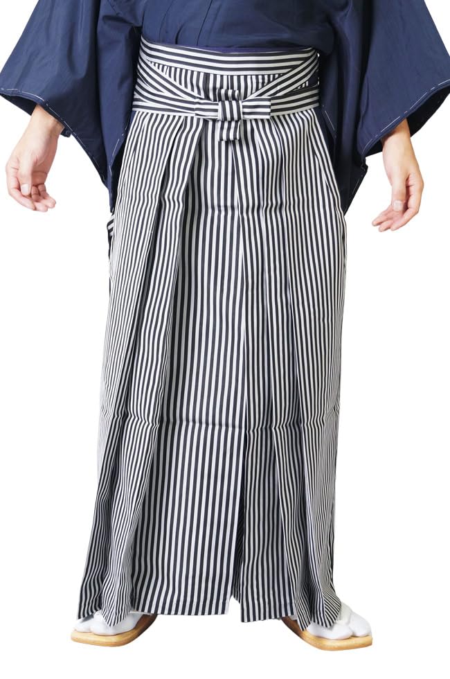 [宇迦ひめか] 袴 メンズ 馬乗り袴 馬乗袴 縞 PO-12 SS/S/M/L/LL 男 男性 洗える 和装 着物 はかま 紋付 紋付袴 和服 着物 剣道 居合 弓道 成人式 卒業式