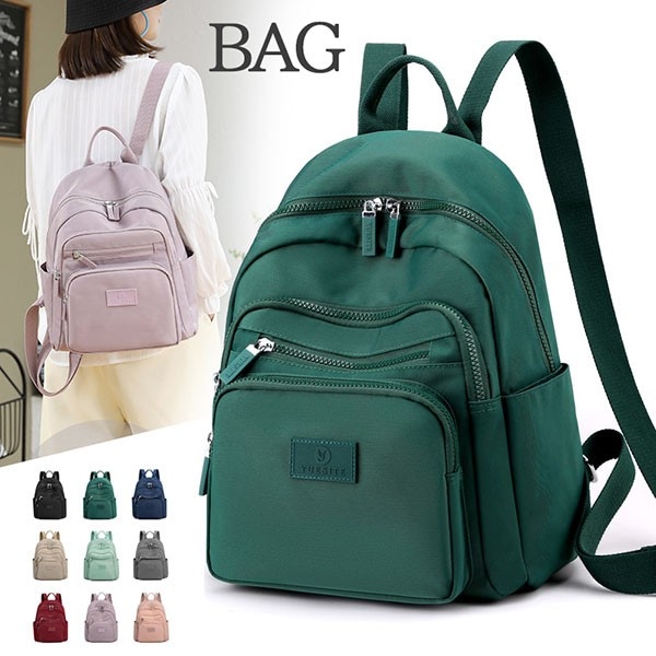 バックパック 軽量 防水 レディース ナイロン 大人 可愛い お散歩バッグ マザーズバッグ エコバッグ 韓国 収納 無地 アウトドア カバン 鞄 ワインレッド 茶色 青 緑色 黒 ピンク 灰色 パープ