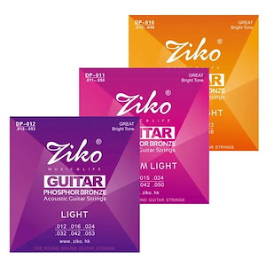 3営業日以内発送　Ziko-アコースティックギター弦セット,dp 010 / 011/012スチールコア,リンコード,銅弦,ギターアクセサリー