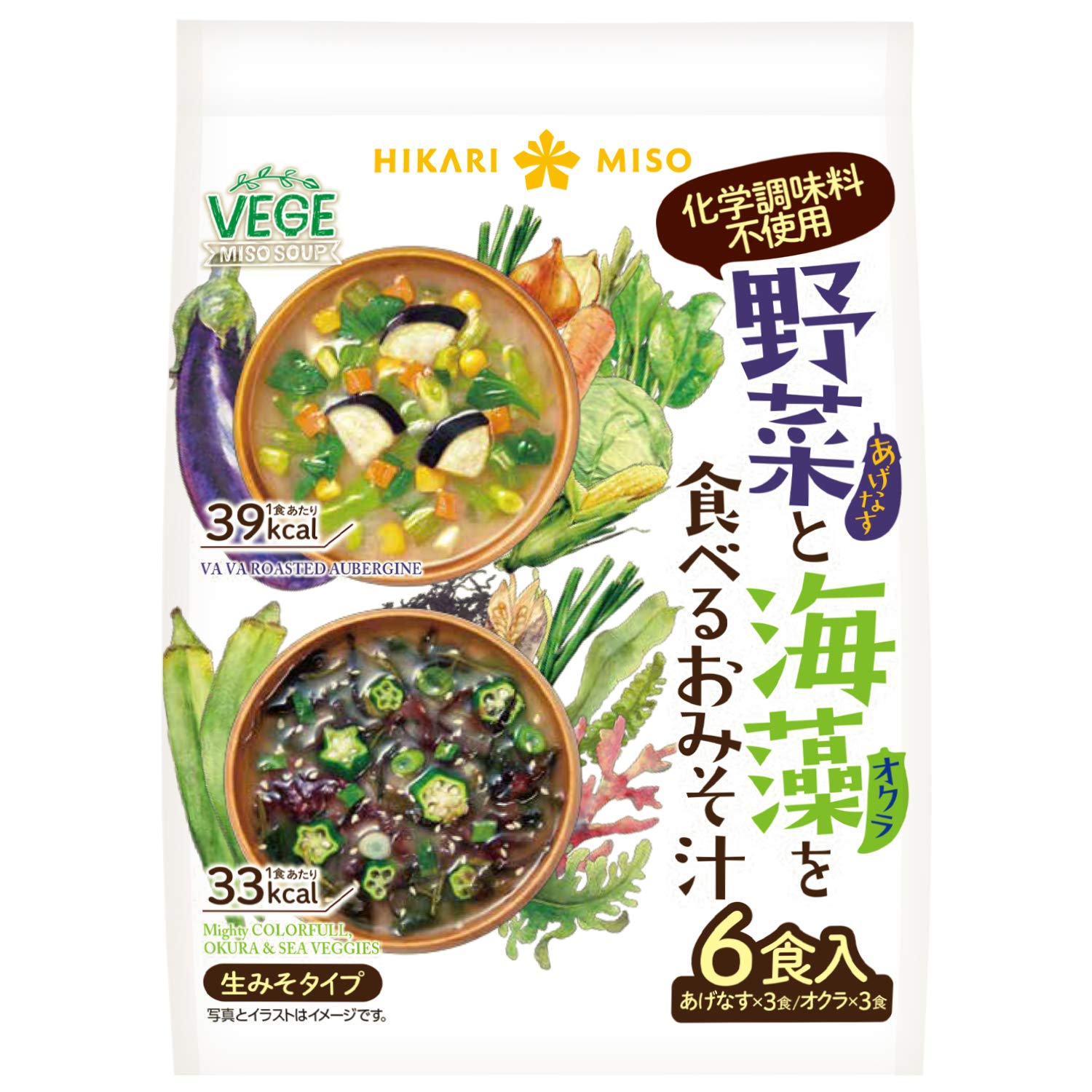 ひかり味噌 VEGE MISO SOUP 野菜と海藻を食べるおみそ汁 6食 ×12袋レトルト食品