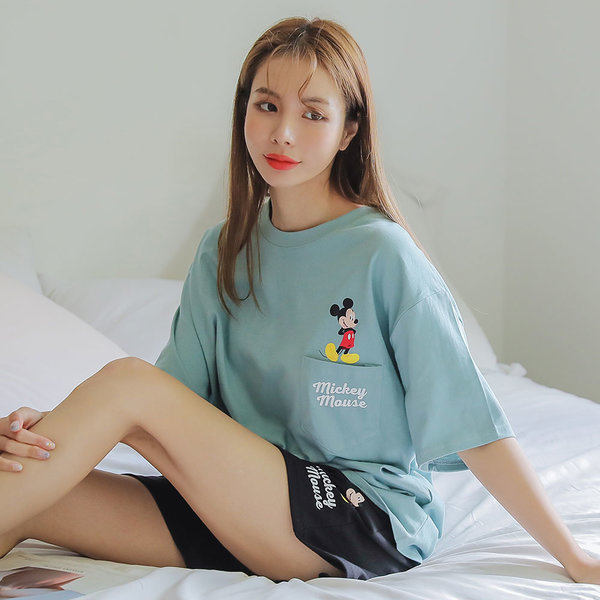 (ディズニー正規品) 後ろ手ミッキー 夏パジャマ パジャマ ホームウェア 上下