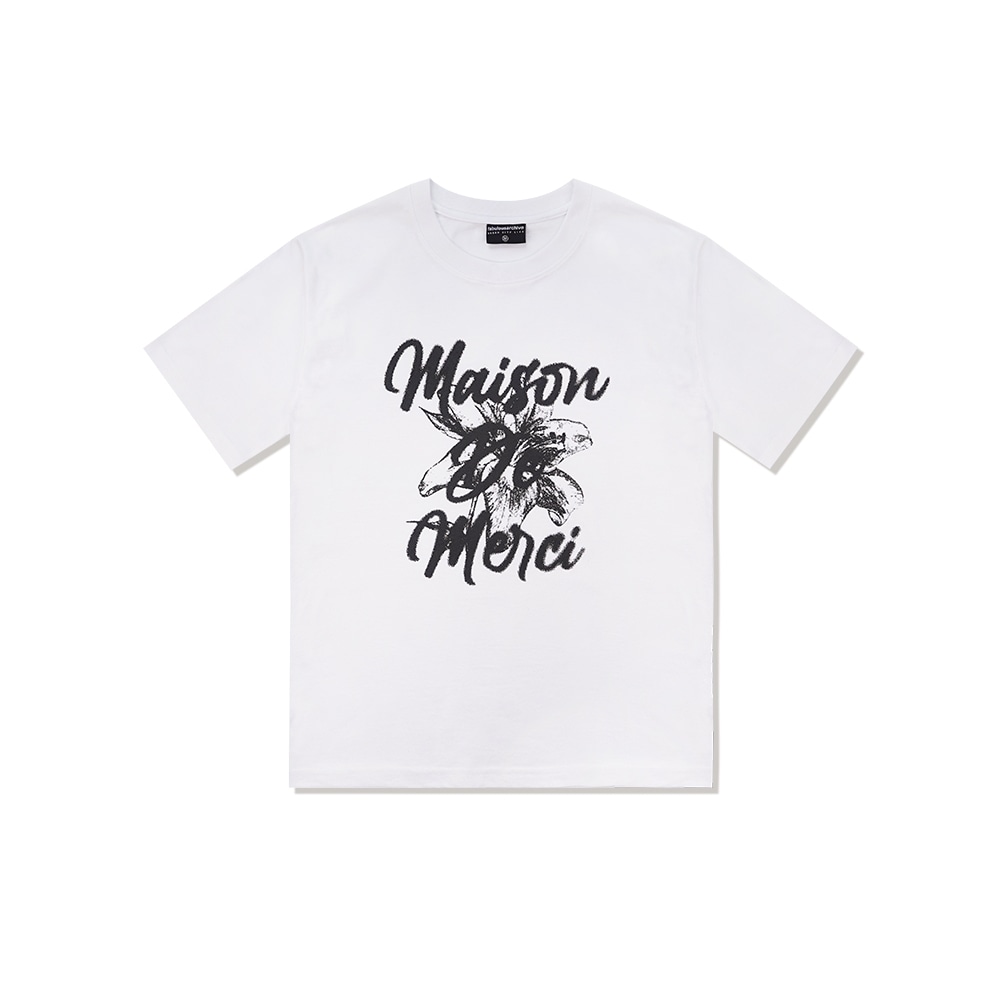 ファビュラスアーカイブユニセックス Le Le Lise フィールドブラーシングルジャージーショートスリーブ T シャツホワイト (FCD2TS602M)