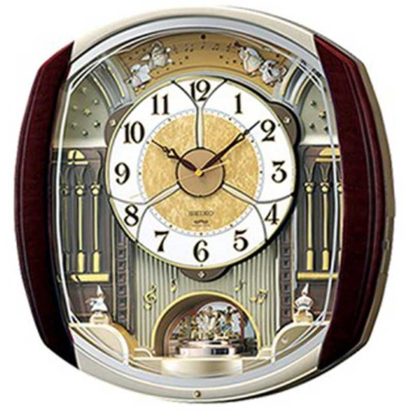 セイコー　からくり時計 【ウェーブシンフォニー】 濃茶マーブル模様　RE564H