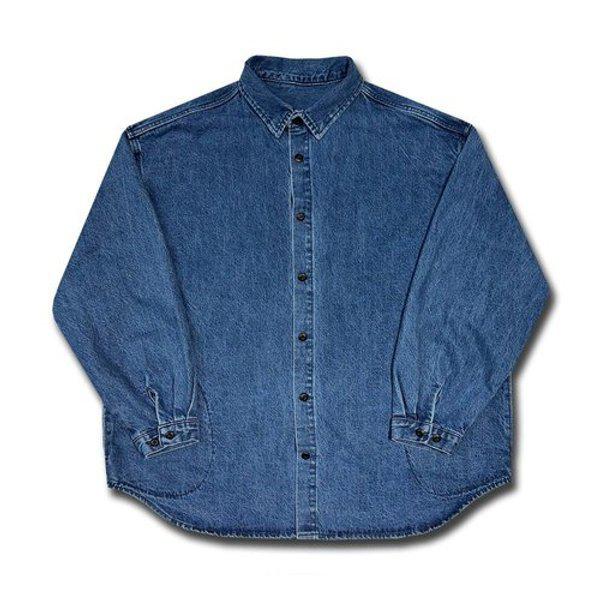 メンズオーバーフィットデニムカラーネックシャツジャケットOF-JUA-375