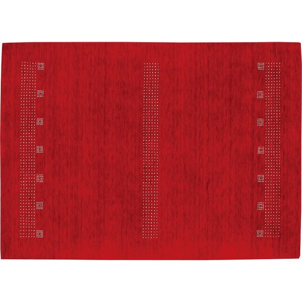 防炎 ラグマット/絨毯 [約200x250cm レッド] インド製 『フランギャベ』 プレーベル