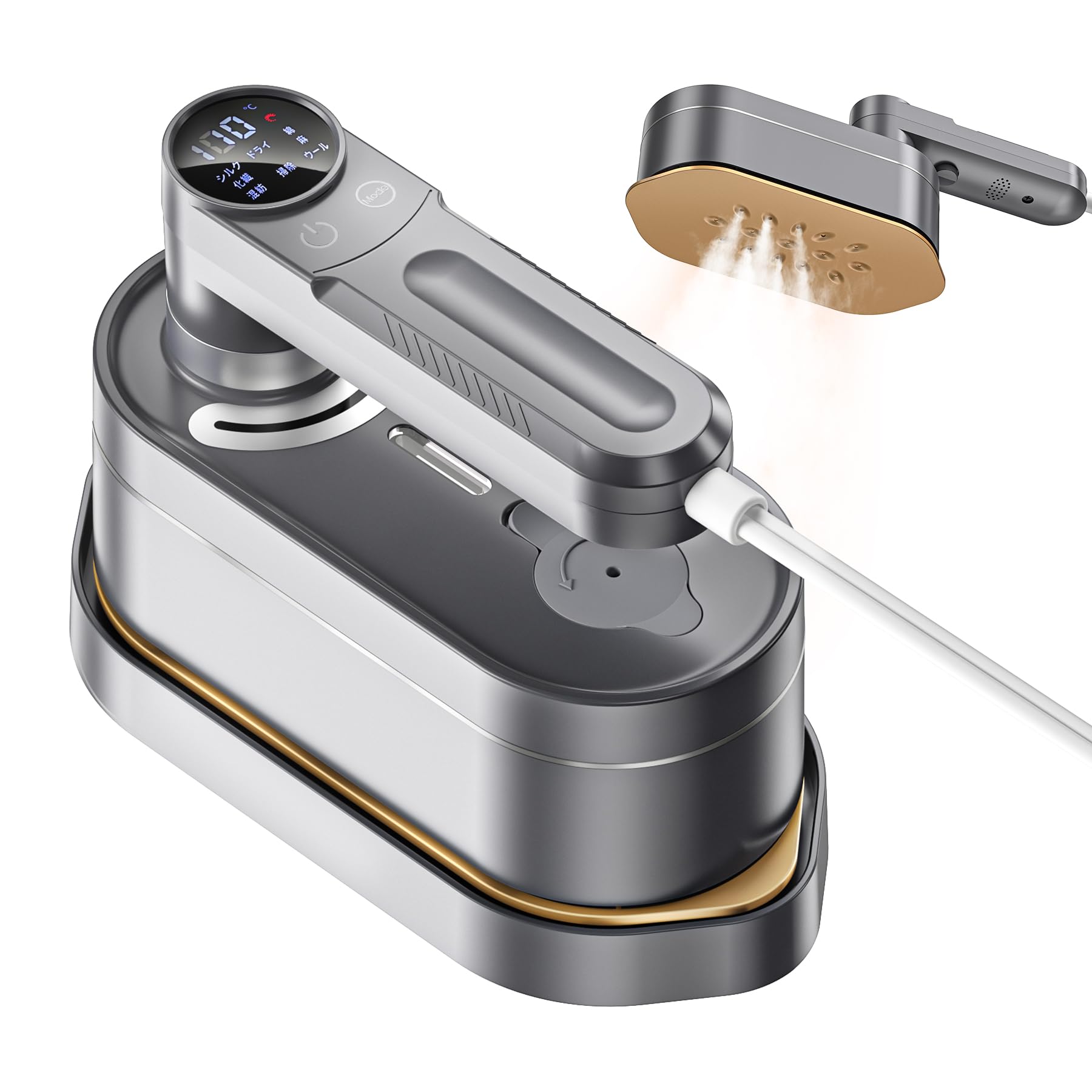 アイロン スチームアイロン 衣類スチーマー 【3WAY使用・折り畳み式】 ハンガにかけたまま スチームアイロン ドライアイロン 服スチーマー パワフルスチーム しっかりシワ伸ばし 6段階温度 小型アイ