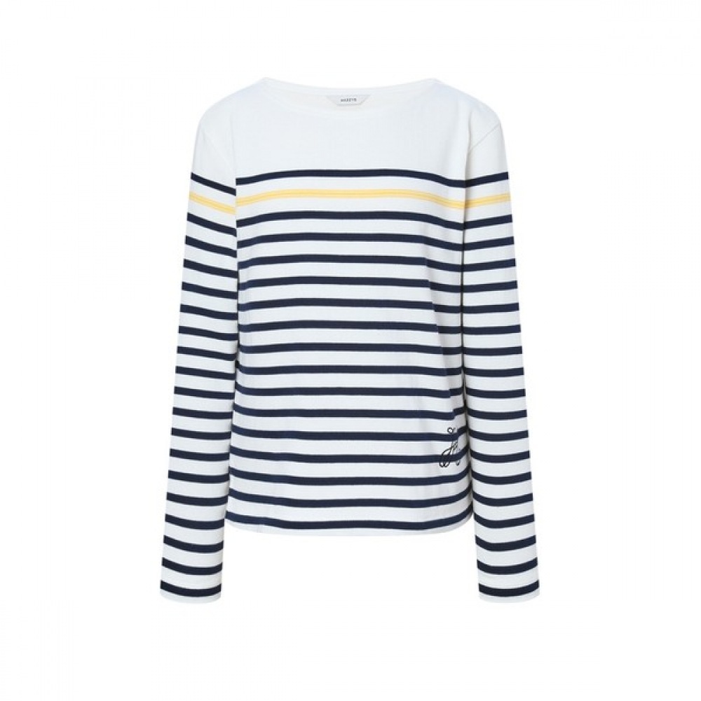 [ヘッジズレディース] 24SS ホワイトストライプコットンロングスリーブ T シャツ WSTS4A103WT