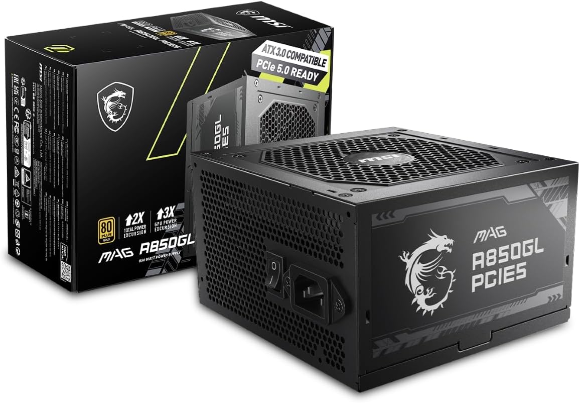 MSI 850W自作PC電源ユニットMAG A850GL PCIE5 (80PLUS GOLD PCIe5.1/ATX3.0ネイティブ対応)PS1327