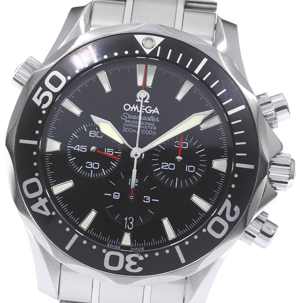 オメガ OMEGA 2594.52 シーマスター300 クロノグラフ デイト 自動巻き メンズ 良品 箱・保証書付き_785249【中古】