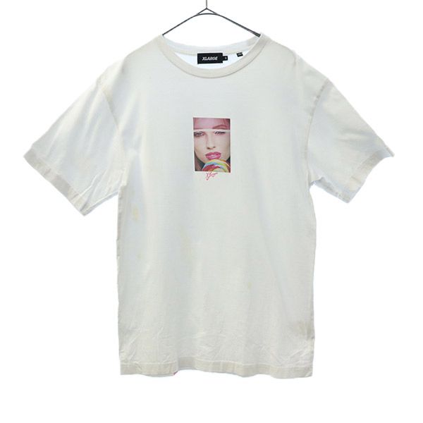 プリント 半袖 Tシャツ M ホワイト クルーネック メンズ