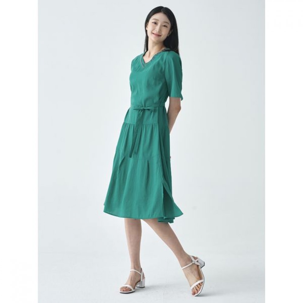 [ジセン] レタリングしぼりフレアワンピース LCOPO528_TE