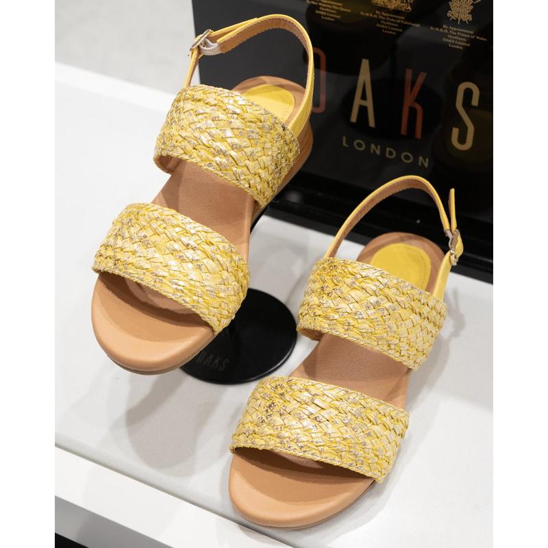 [DAKS靴] イタリアンメッシュ 女性 4CM ウェッジサンダル(DLD310)