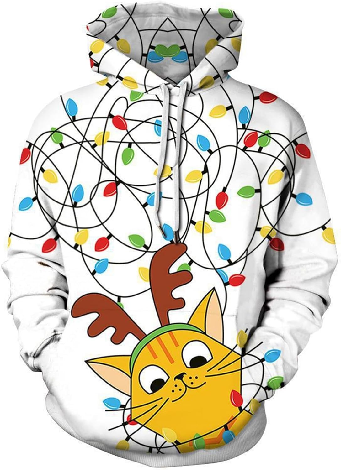 パーカー サンタ柄 馴鹿 男女兼用 長袖 3dプリント プルオーバー スウェット フード付き 秋冬 大きいサイズ クリスマス 快適 プルパーカー 可愛い スウェット カジュアル ストリート お祝い 贈