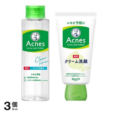 アクネス(Acnes) 薬用クリア化粧水 180mL &薬用クリーム洗顔 130g 3個セット 60,498円