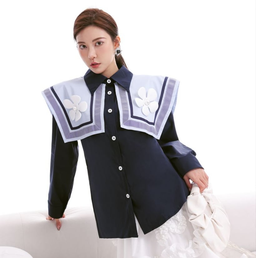 トップス シャツ ブラウス 袖あり 長袖 フリル かわいい 大人可愛い きれいめ シンプル 大人 おしゃれ 柄 春 夏 秋 10代 20代 30代 40代 レディース 学生 通学 デート お出かけ 女