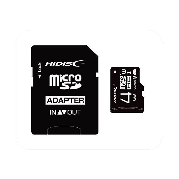 ホットセール （まとめ）ハイディスク microSDHCカード4GB class10 UHS-I対応 SD変換アダプター付き HDMCSDH4GCL10UIJP3 1枚5セット その他PC用アクセサリー