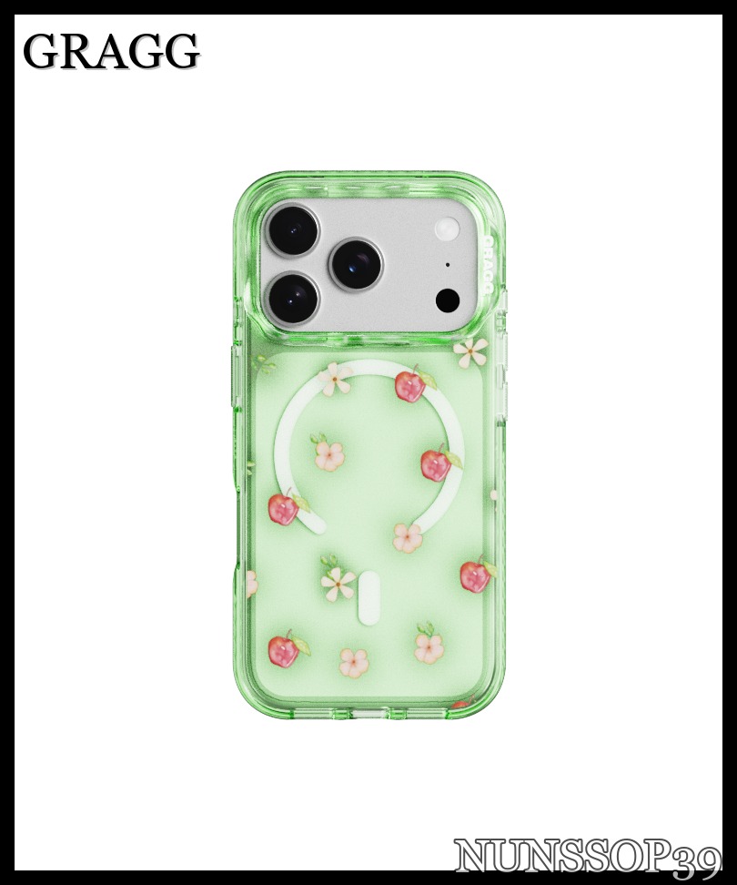 GRAGG MAGSAFE LAYERS FRAME CASE CLEAR GREEN - BLOOM APPLE