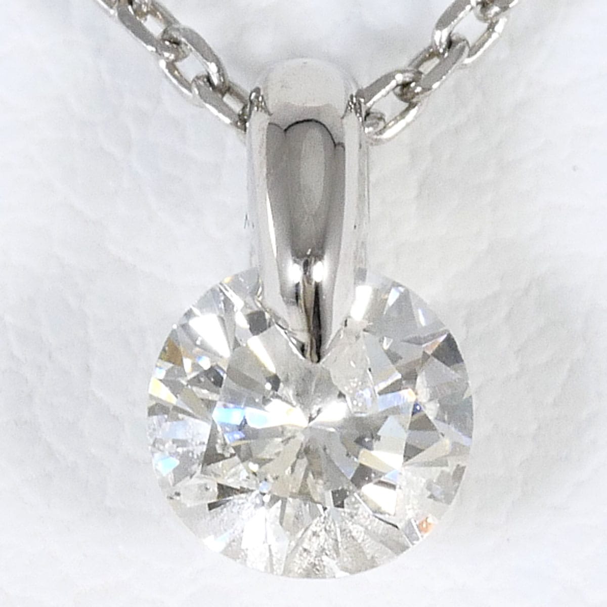 PT900 プラチナ PT850 プラチナ ネックレス ダイヤモンド 0.389 ct I1 鑑定書 総重量約2.3g 約40cm ジュエリー 中古